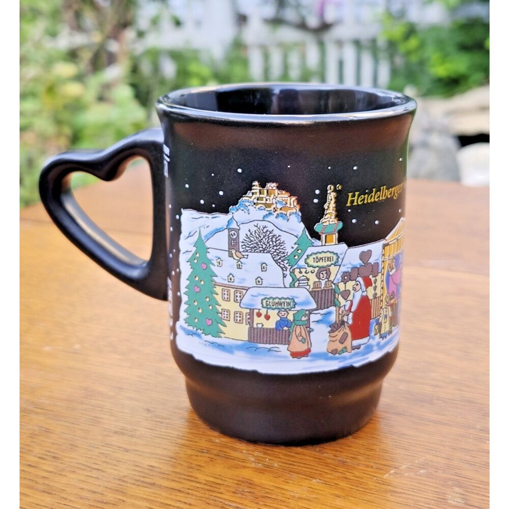2018 Heidelberger Weihnachtsmarkt Christmas Market Glühwein Mug Black‎ Matte EUC